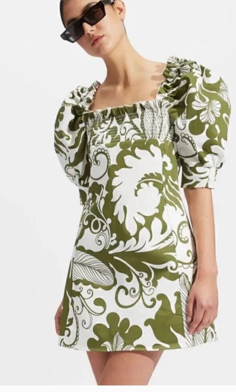 La Double J Mini Sexy Dress Marea Olive in Heavy Stretch Cotton Size Large
